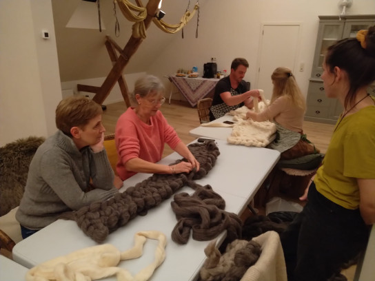XXL woondeken uit 100% Merinowol - Workshop in groep.