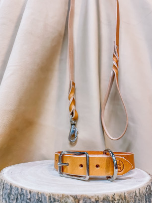 Workshop lederen hondenhalsband met bijpassende riem