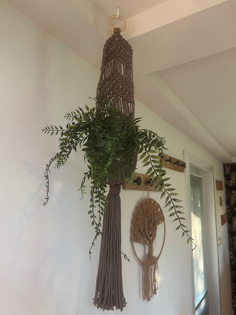 Macramé plantenhanger - Foto