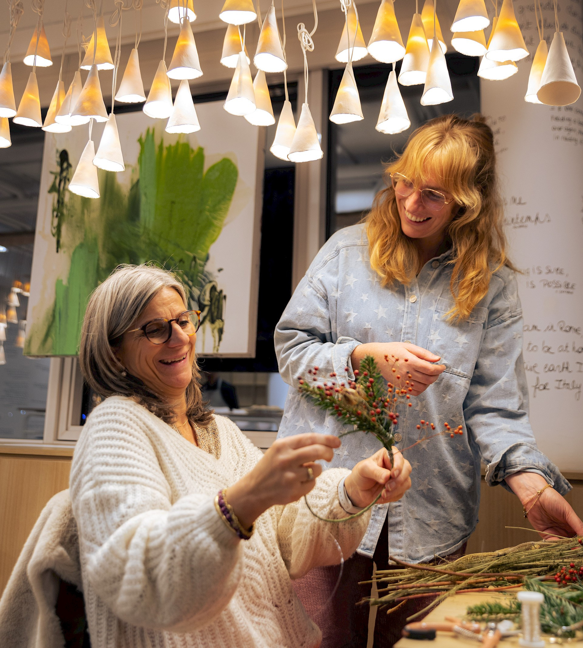 Mini workshop Kerstkrans voor events en bedrijven - Foto
