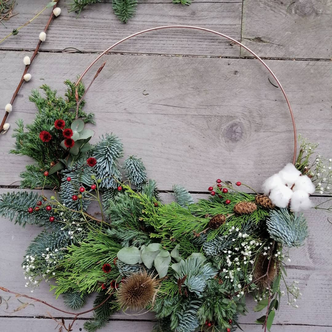 Kerstkrans / winterkrans workshop - Foto