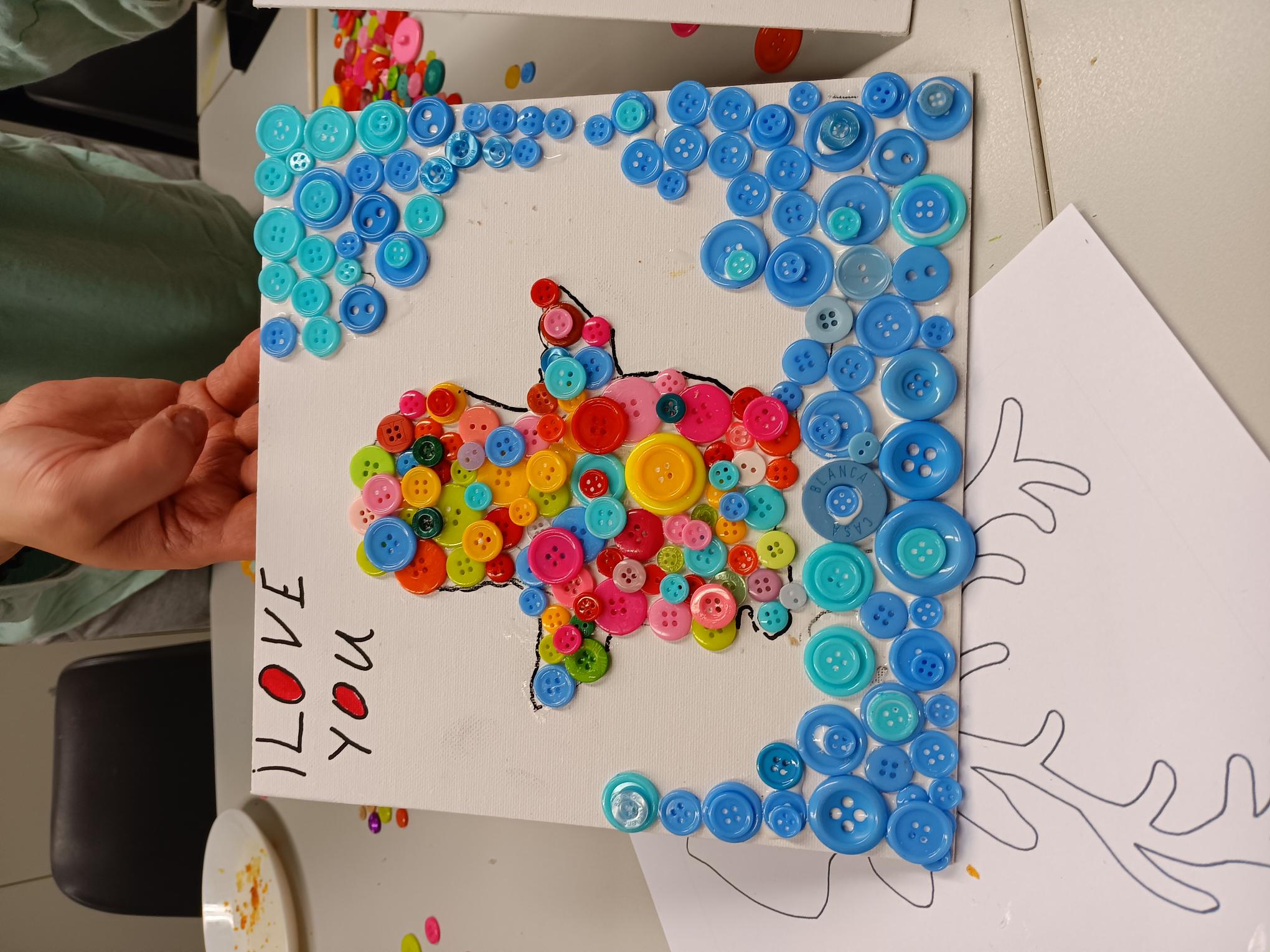 Kinderfeestje, knopenschilderij vanaf 6 jaar