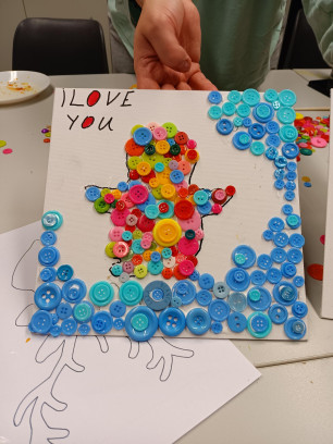 Kinderfeestje, knopenschilderij vanaf 6 jaar