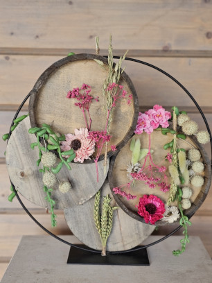 Bloemworkshop Ring op een vernieuwende manier opgevuld.