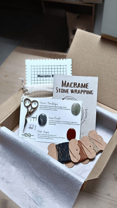DIY macramé Stone wrapping ketting pakket