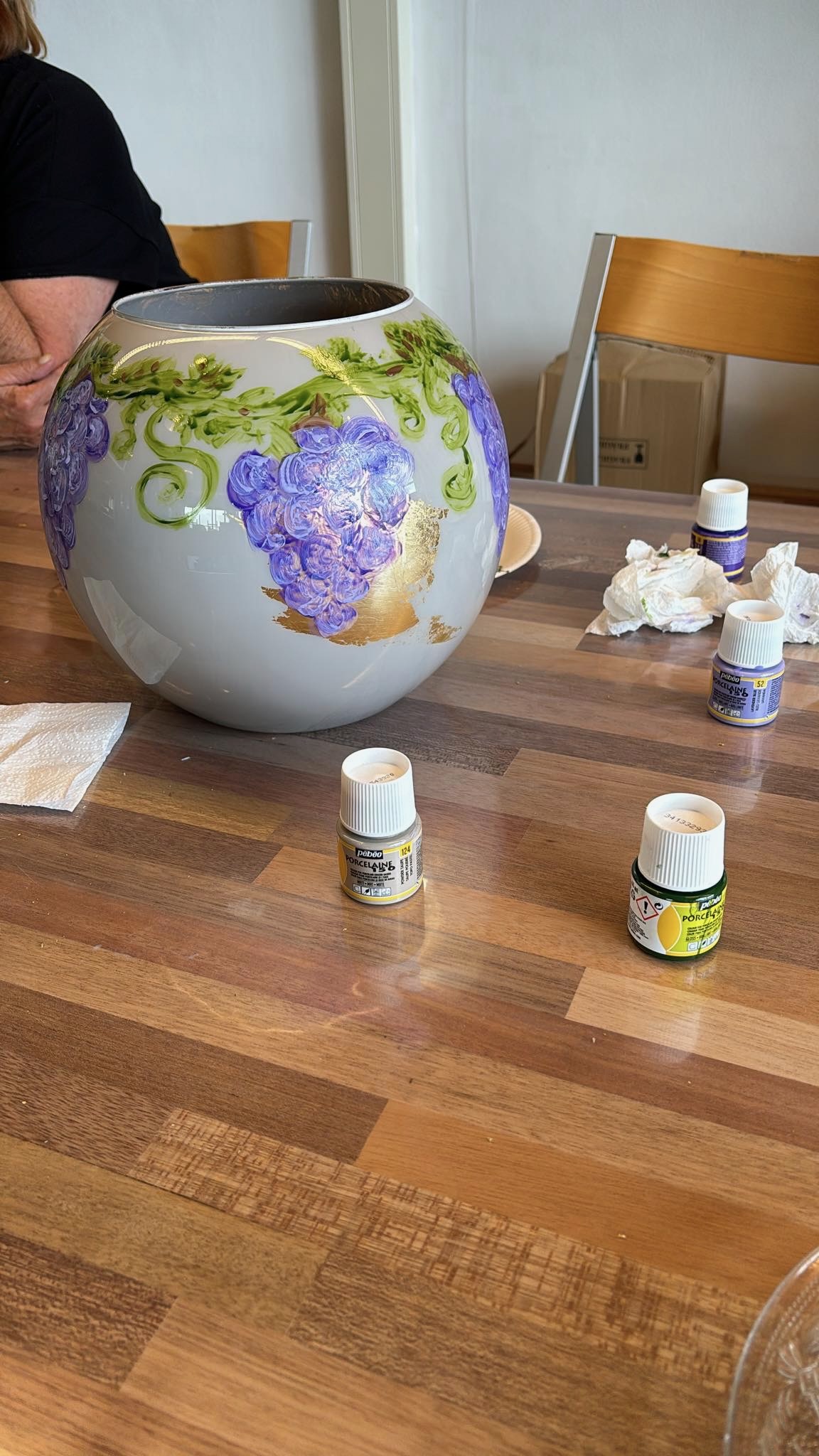Workshop grote glazen vaas beschilderen - Foto