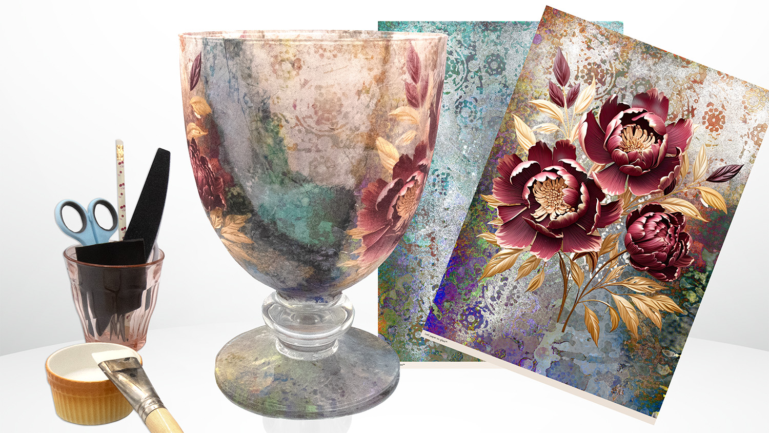 Workshop rijstpapier op glas - Foto