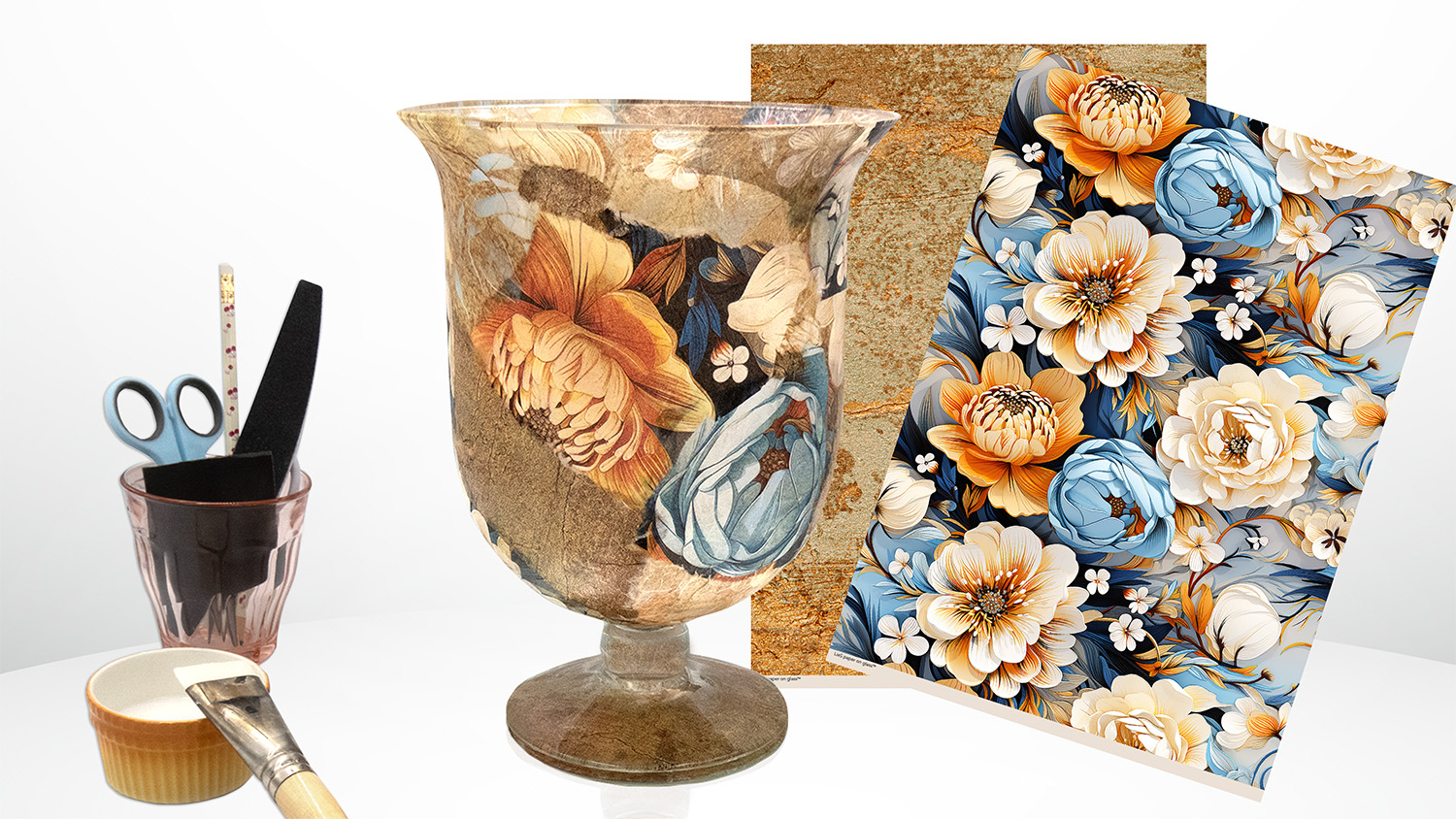Workshop rijstpapier op glas - Foto