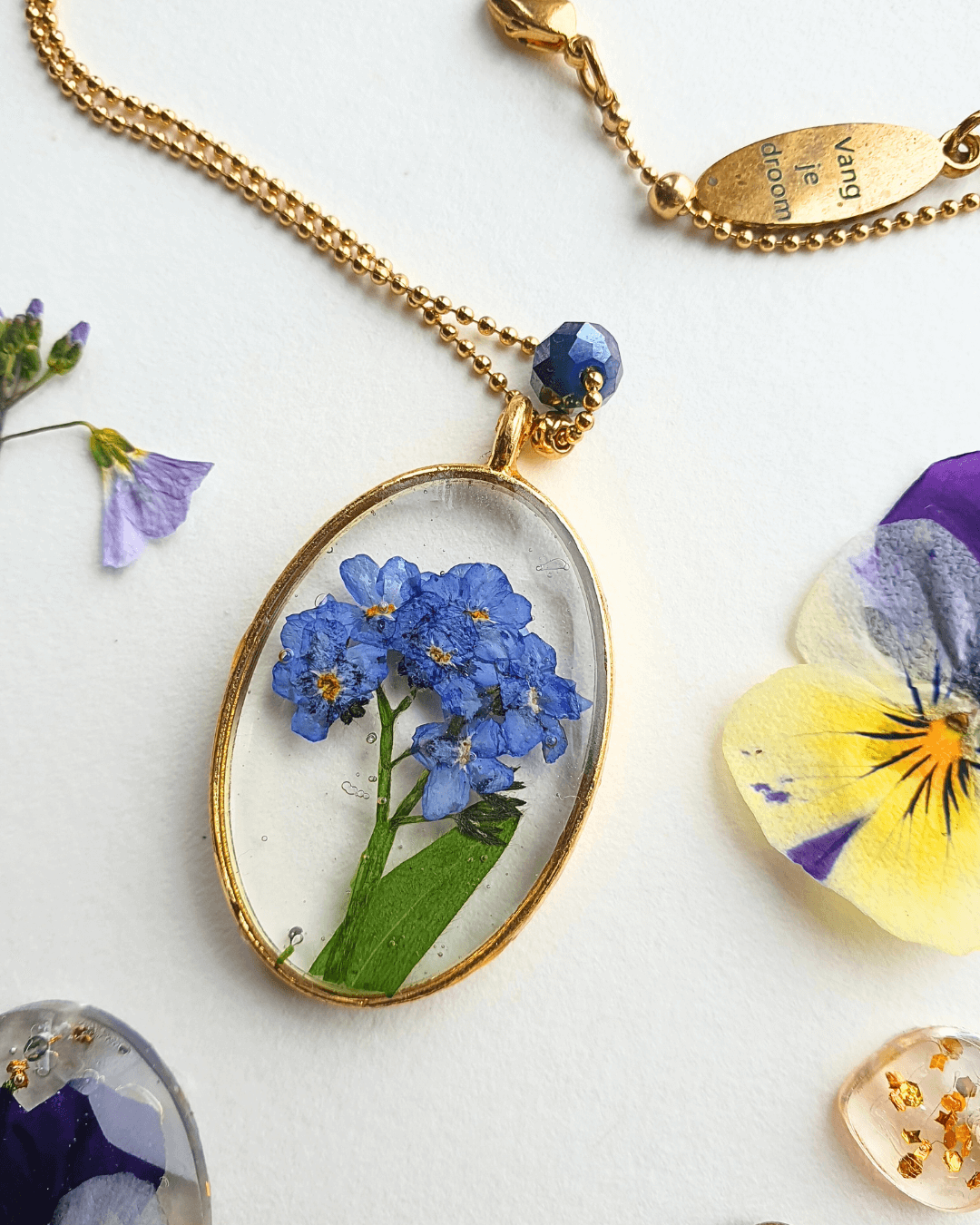 UV Resin/ Botanische hanger - Foto