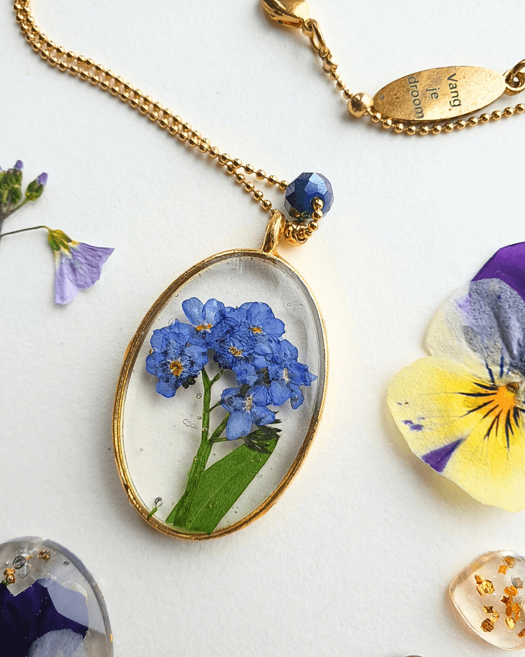 UV Resin/ Botanische hanger - Foto