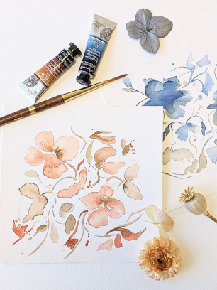 Workshop aquarel 'Abstract Bloem Geluk' schilderen