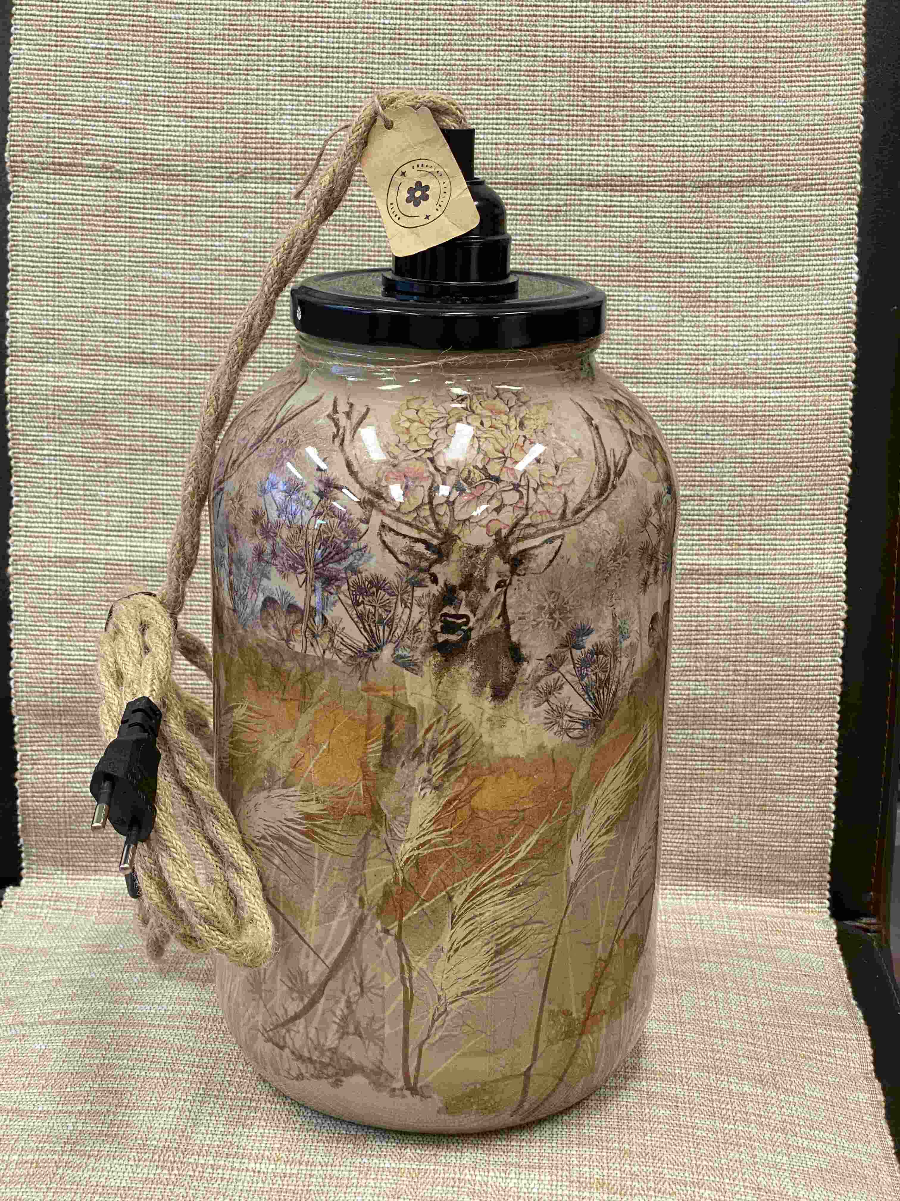 Decoupage glazen vaas of lamp - Foto