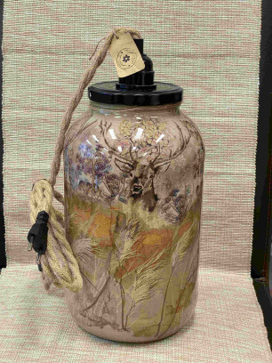 Decoupage glazen vaas of lamp