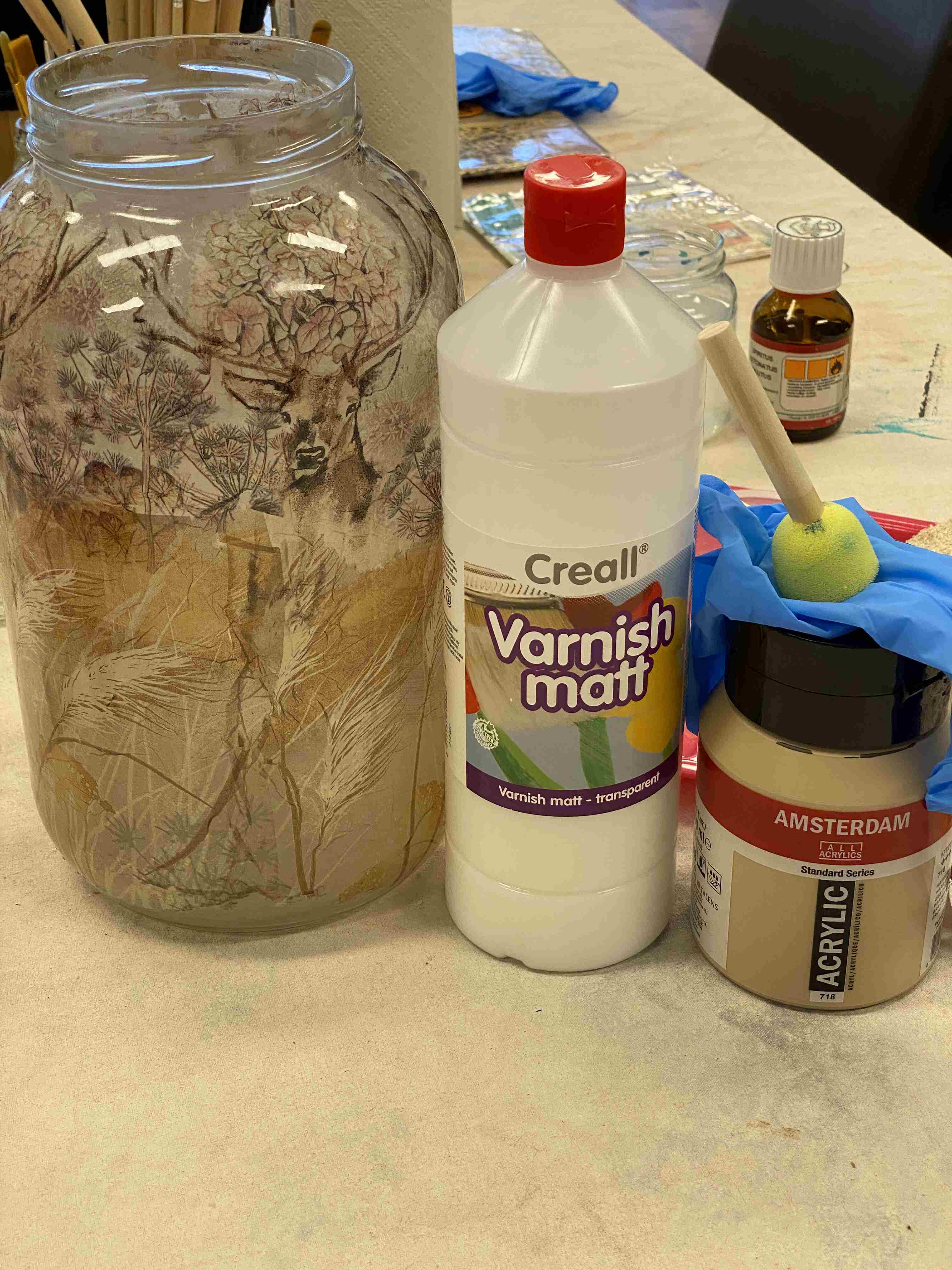 Decoupage glazen vaas of lamp - Foto