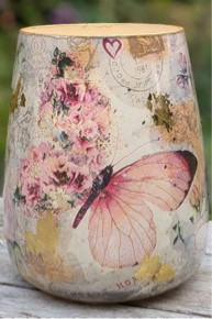 Decoupage glazen vaas of lamp - Foto