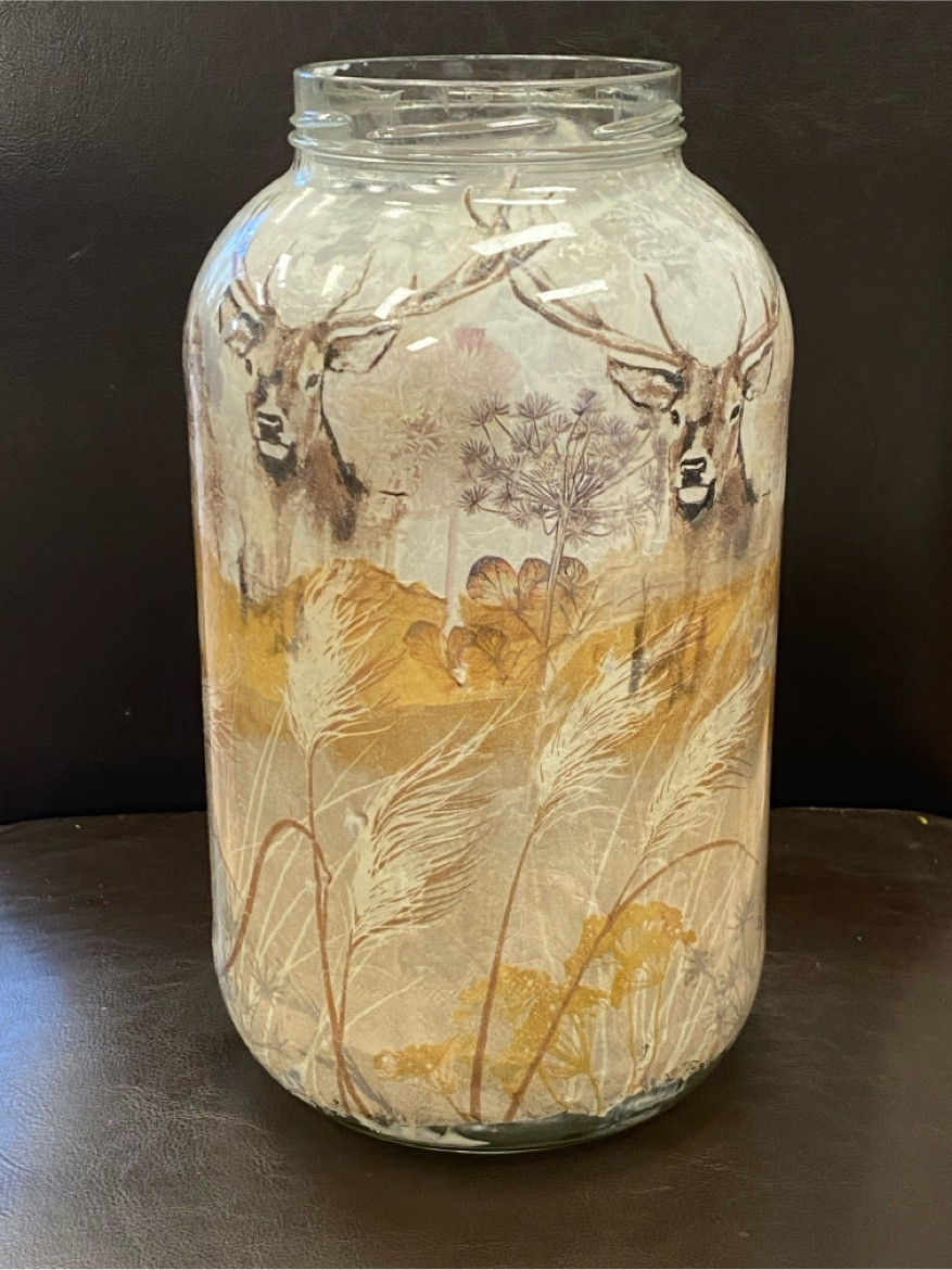 Decoupage glazen vaas of lamp - Foto