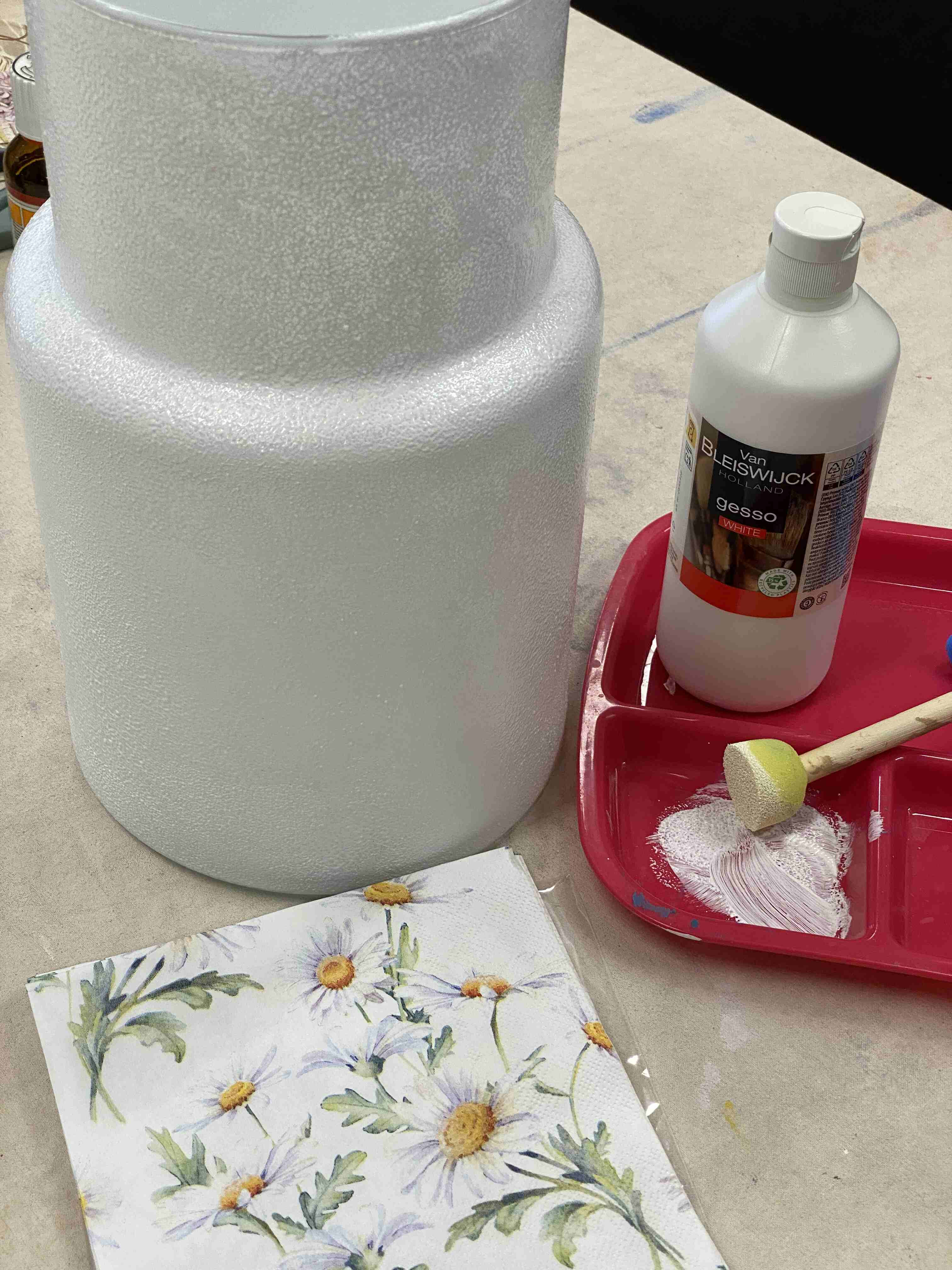 Decoupage glazen vaas of lamp - Foto
