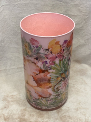 Decoupage glazen vaas of lamp
