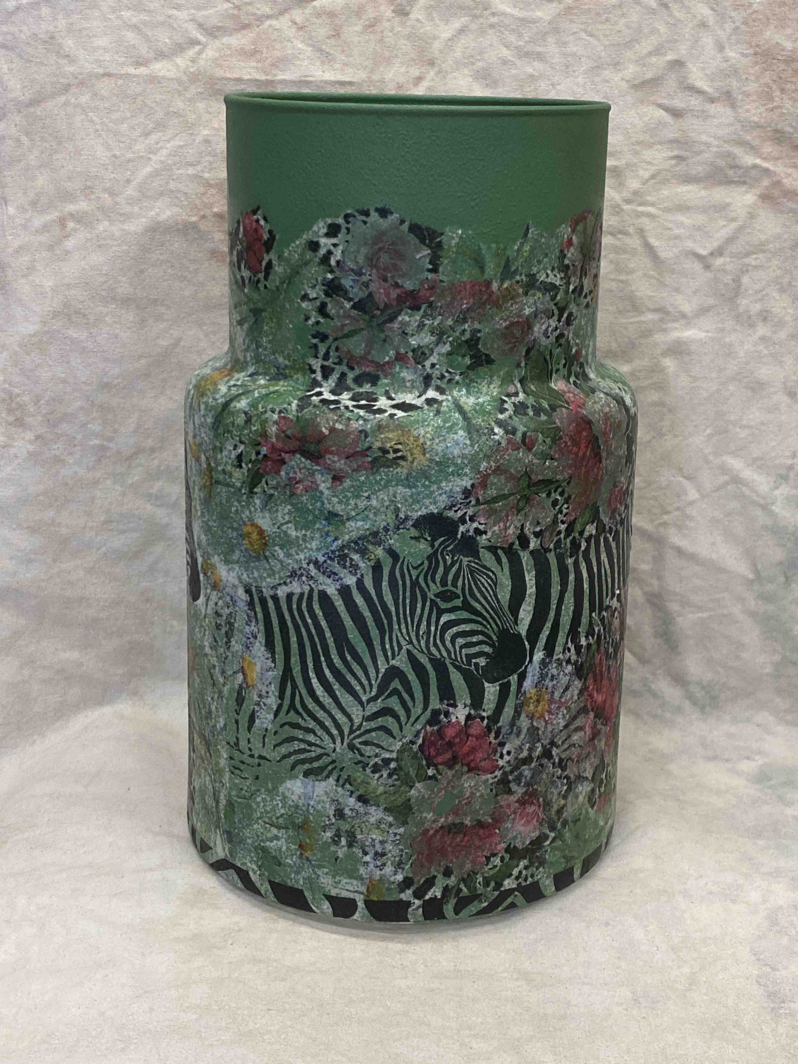 Decoupage glazen vaas of lamp - Foto