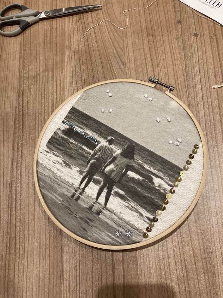 Borduren op foto - Foto