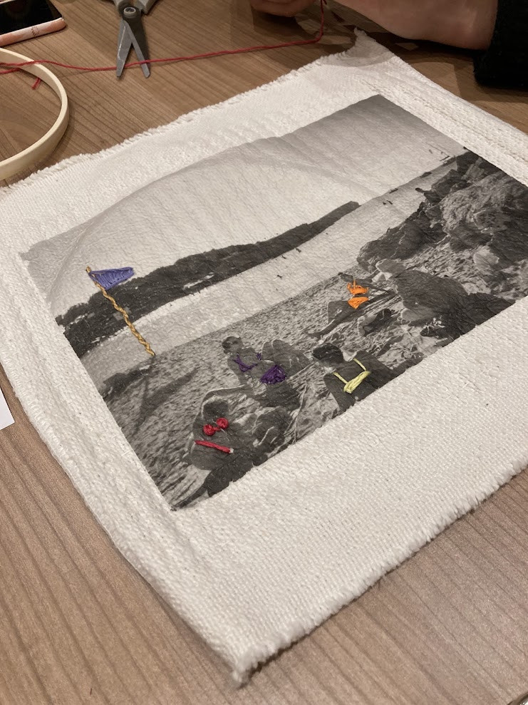 Borduren op foto - Foto