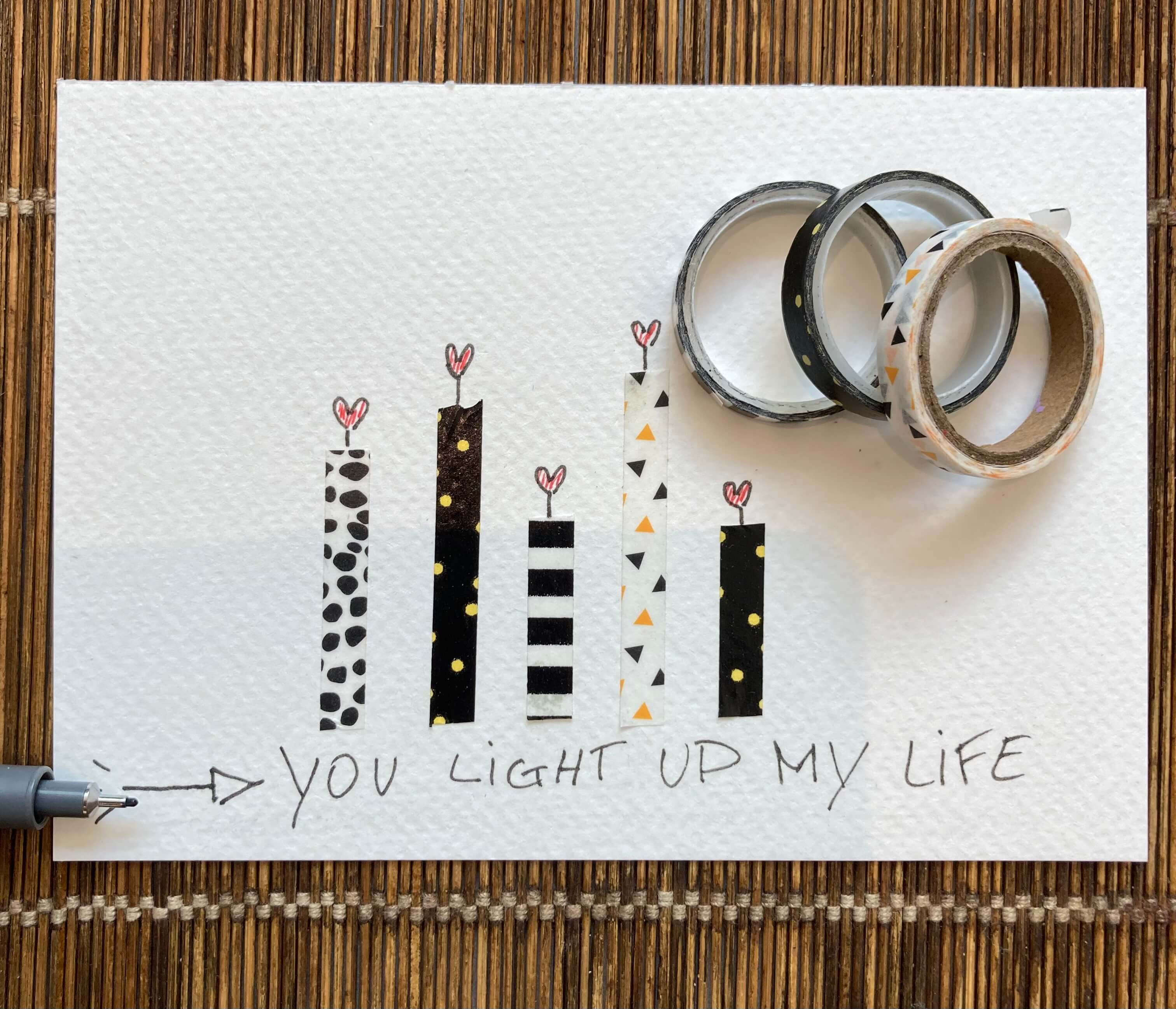 inloopworkshop knappe kaarten met washi tape - Foto