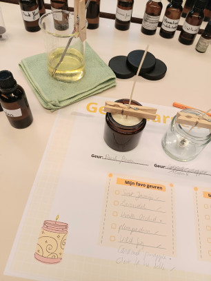 Geurkaarsen workshop met 100% vegan wax