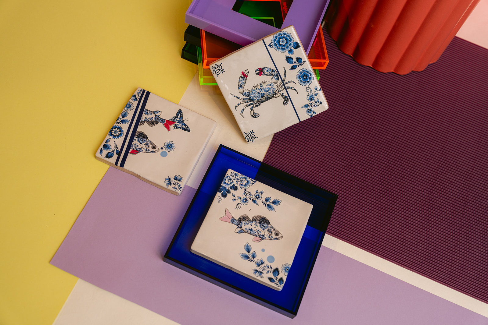 DIY pakket, decoreer je eigen tegel (Delfts blauw) - Foto