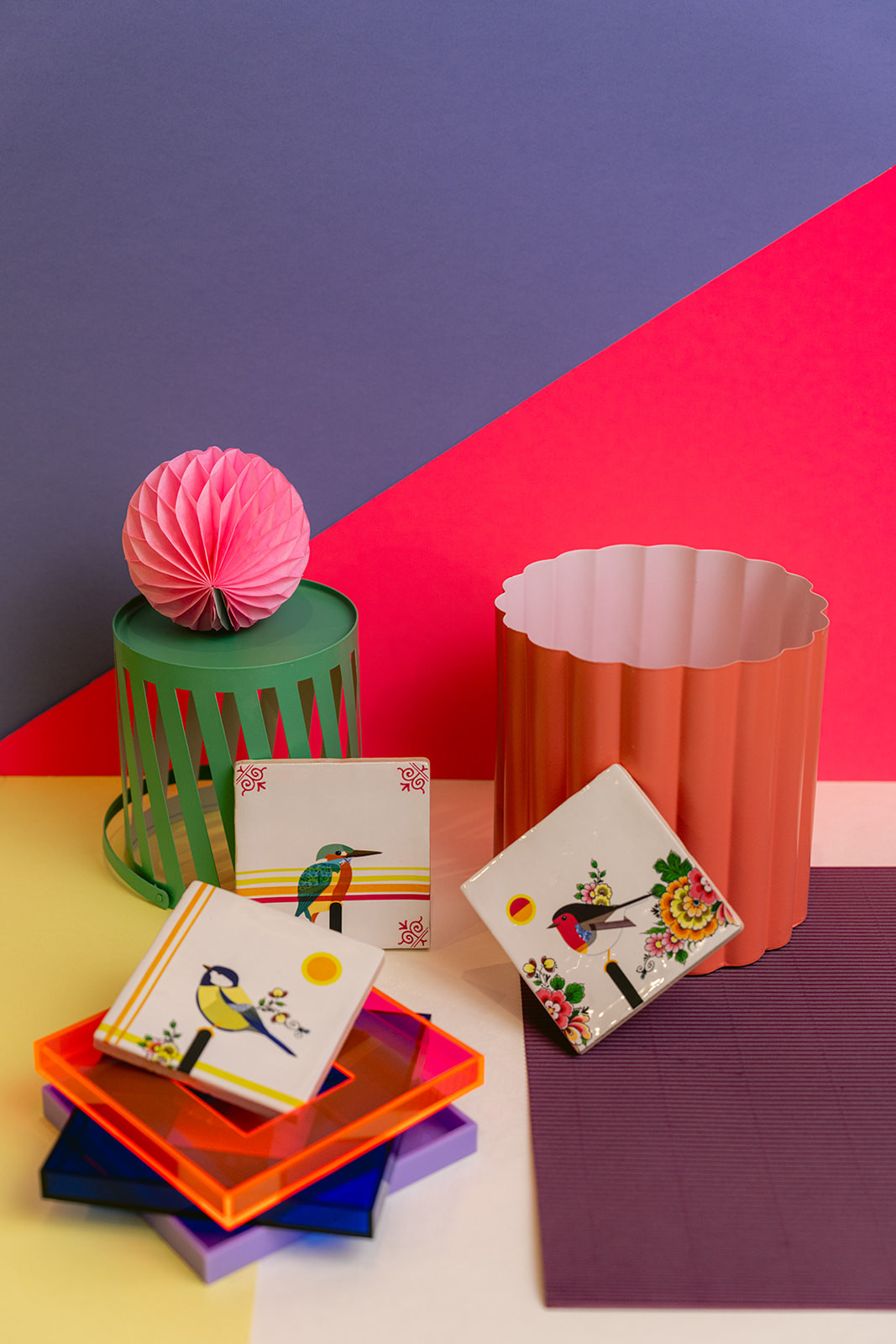 DIY pakket, decoreer je eigen tegel (Moderne vogels) - Foto