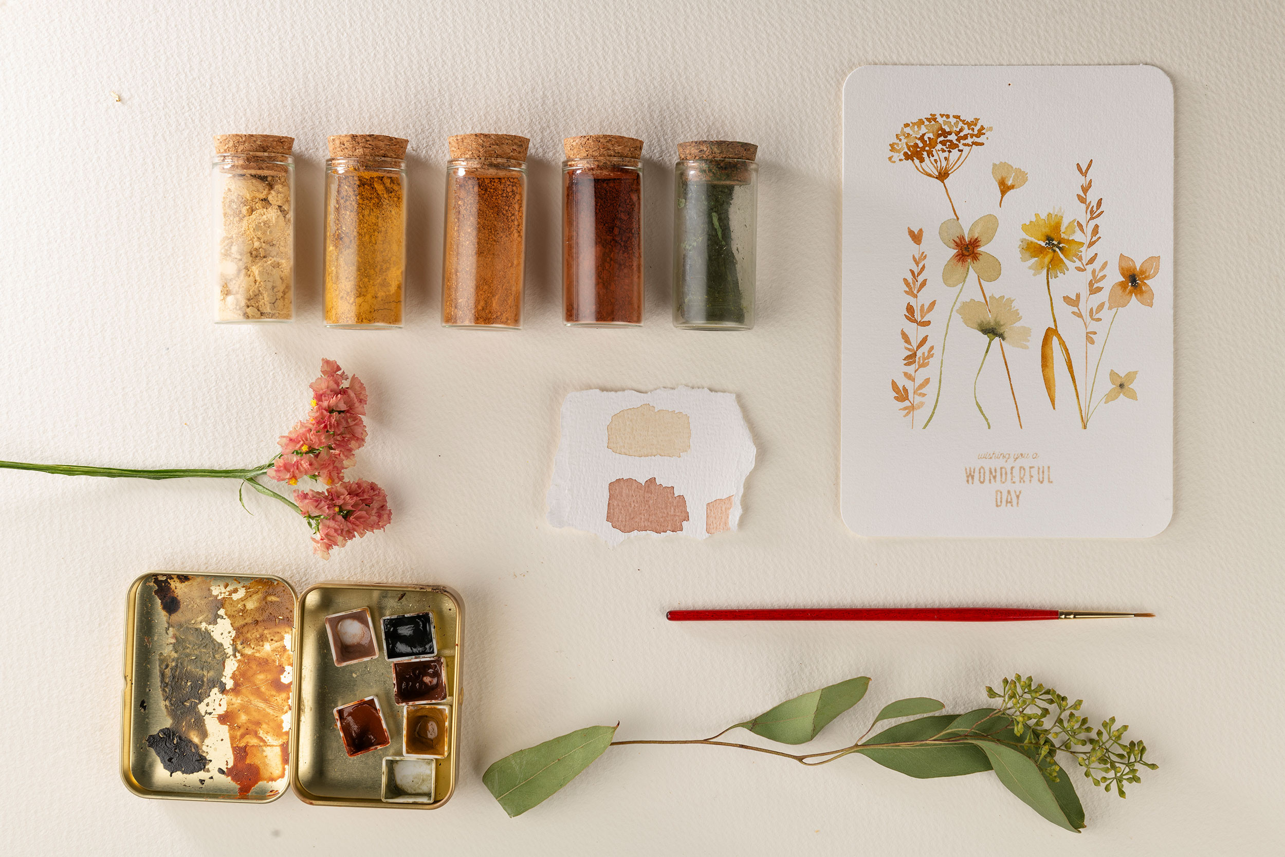 Herfstbloemen in Aquarel - Foto