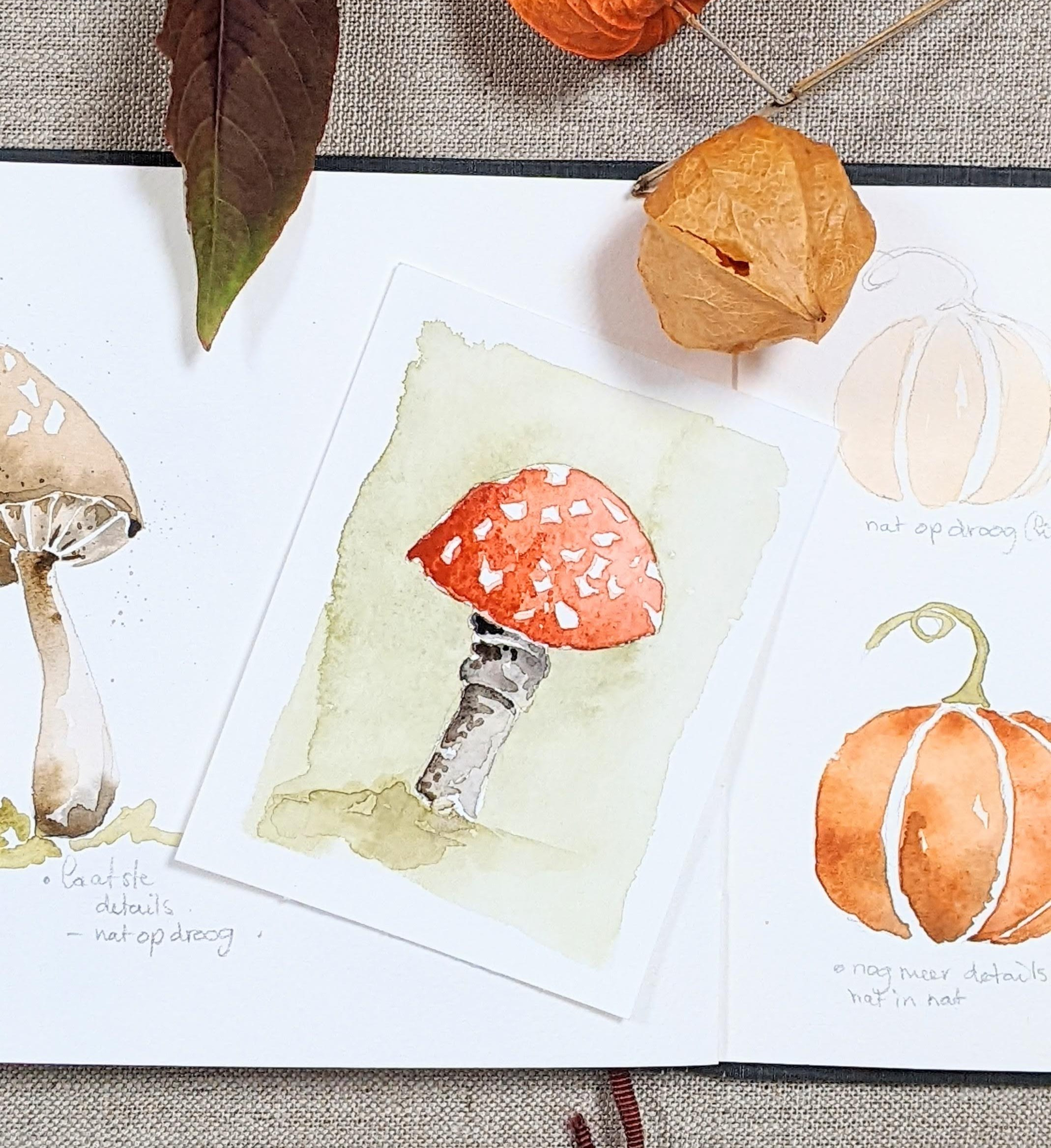 Workshop aquarel 'Herfst sprookje' schilderen - Foto
