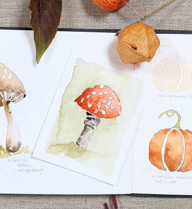 Workshop aquarel 'Herfst sprookje' schilderen