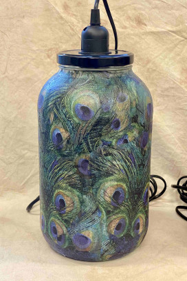 Decoupage glazen vaas of lamp