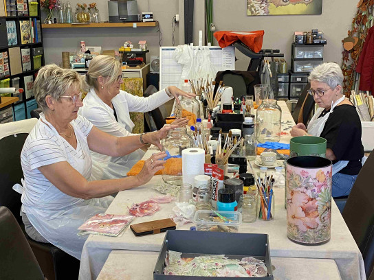 Decoupage glazen vaas of lamp