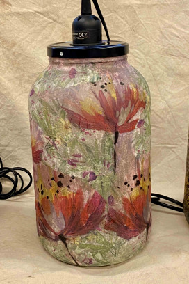 Decoupage glazen vaas of lamp