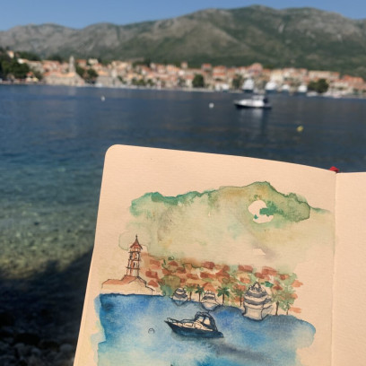 Schilder je vakantieherinneringen - Waterverf & zomerse doodles