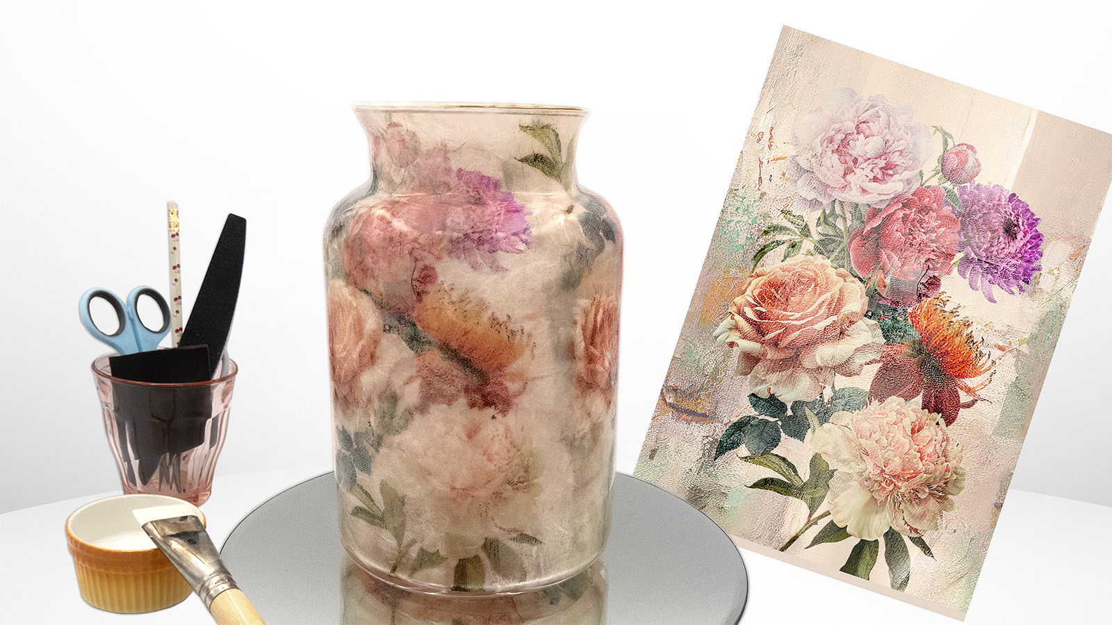 Workshop rijstpapier op glas - Foto