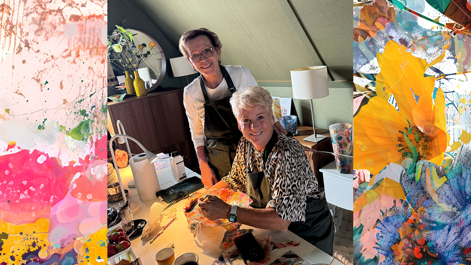 Workshop rijstpapier op glas - Foto
