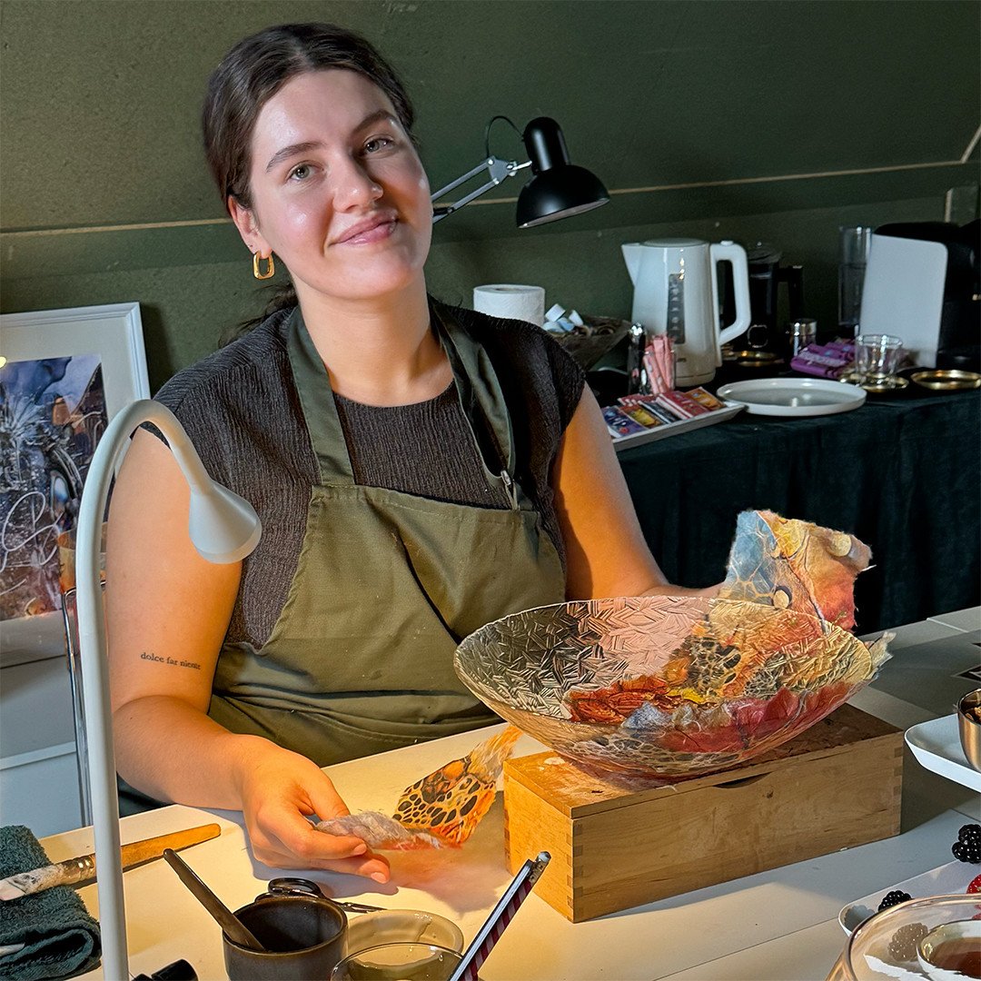 Workshop rijstpapier op glas - Foto