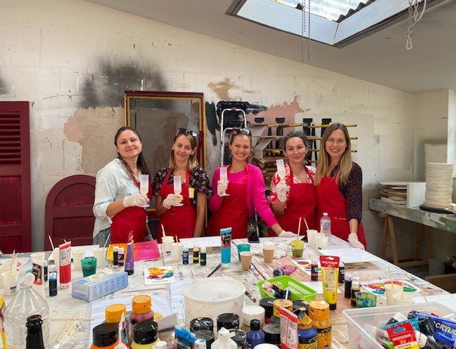 Workshop Abstract schilderen met Irina - Foto