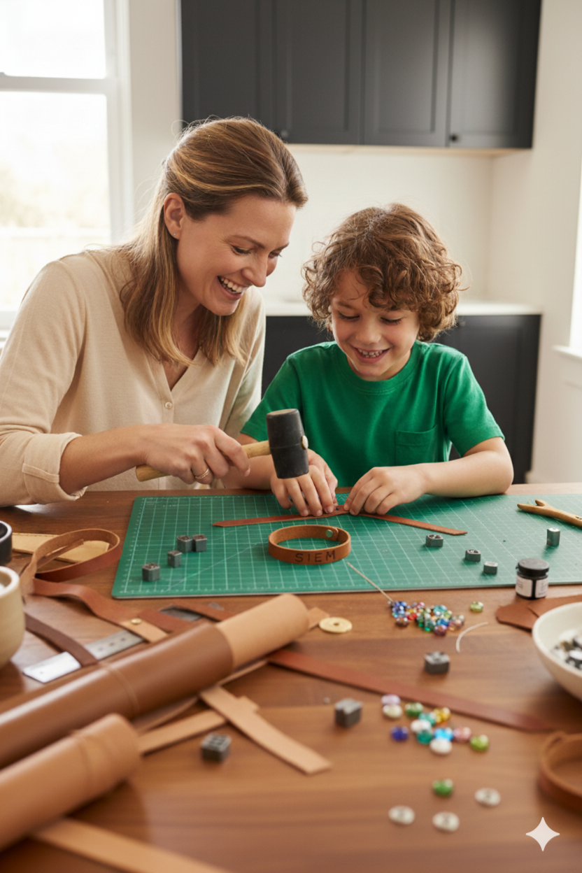 Ouder-kind workshop: kleine lederen accessoires