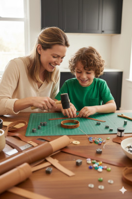 Ouder-kind workshop: kleine lederen accessoires