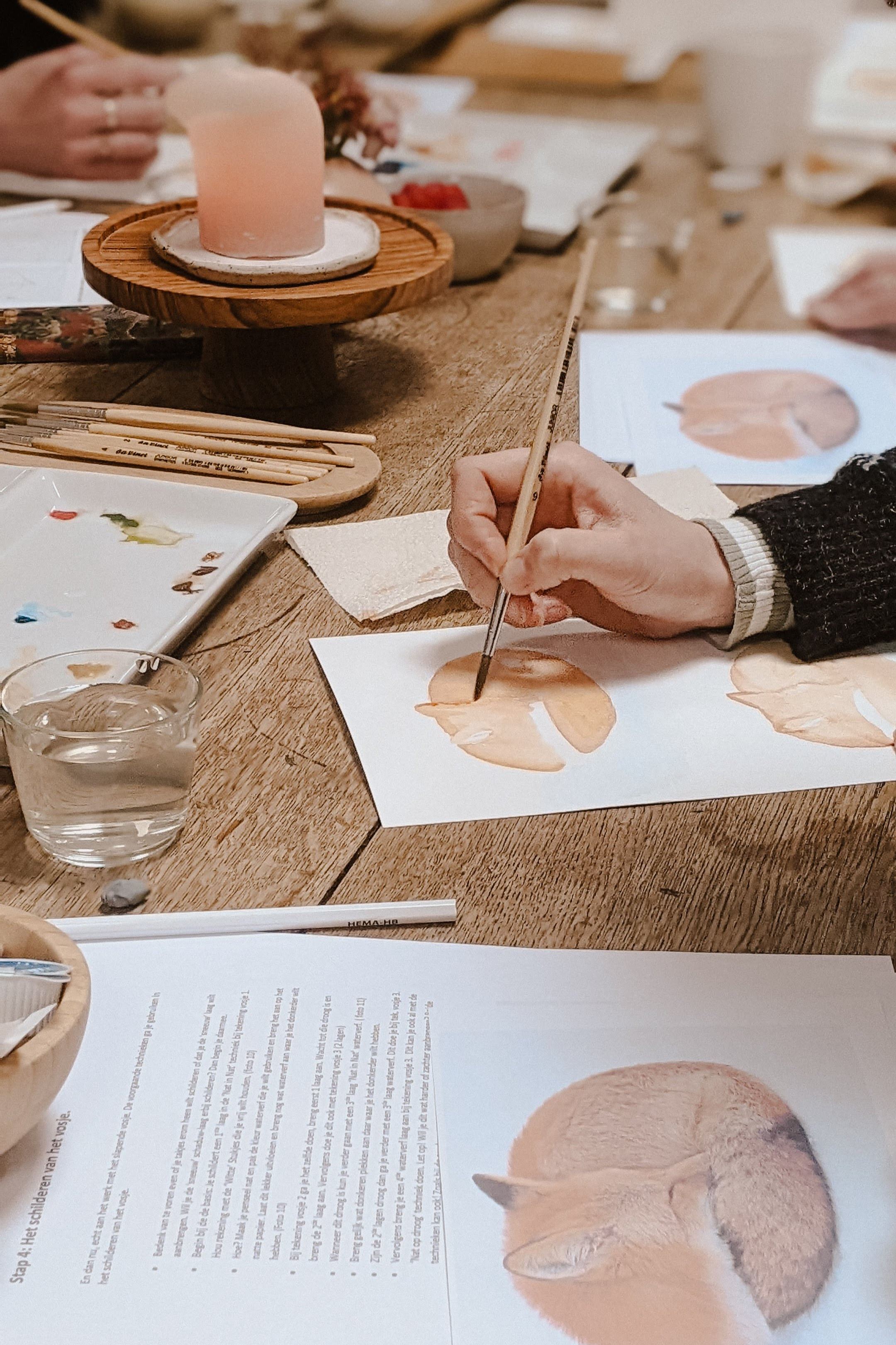 Workshop aquarel 'Slapend vosje' schilderen - Foto