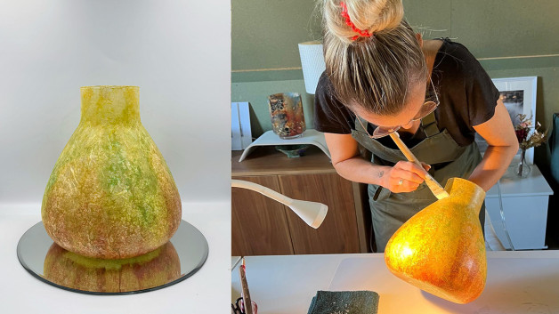 Groepsworkshop rijstpapier op glas voor een vriendinnenuitje