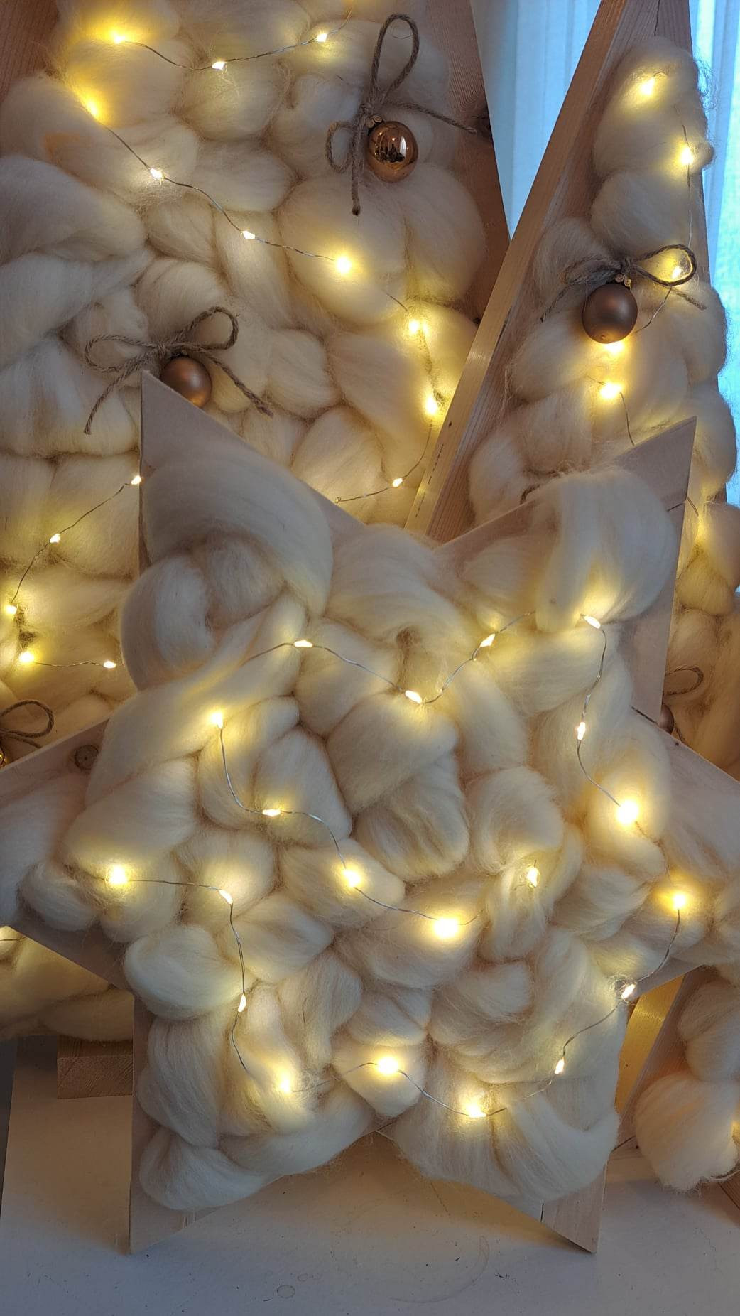 Workshop houten kerstster met lontwol - Foto