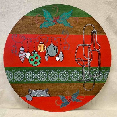 Houten muurcirkel (40cm) versieren.