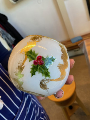 Kerstworkshop vaasje beschilderen