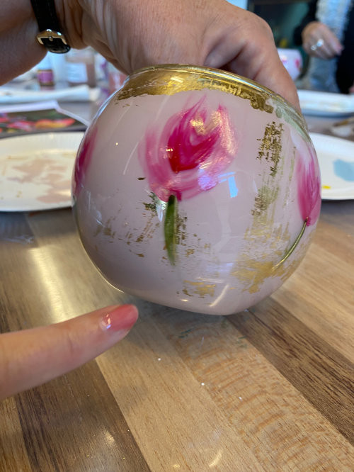 Kerstworkshop vaasje beschilderen - Foto
