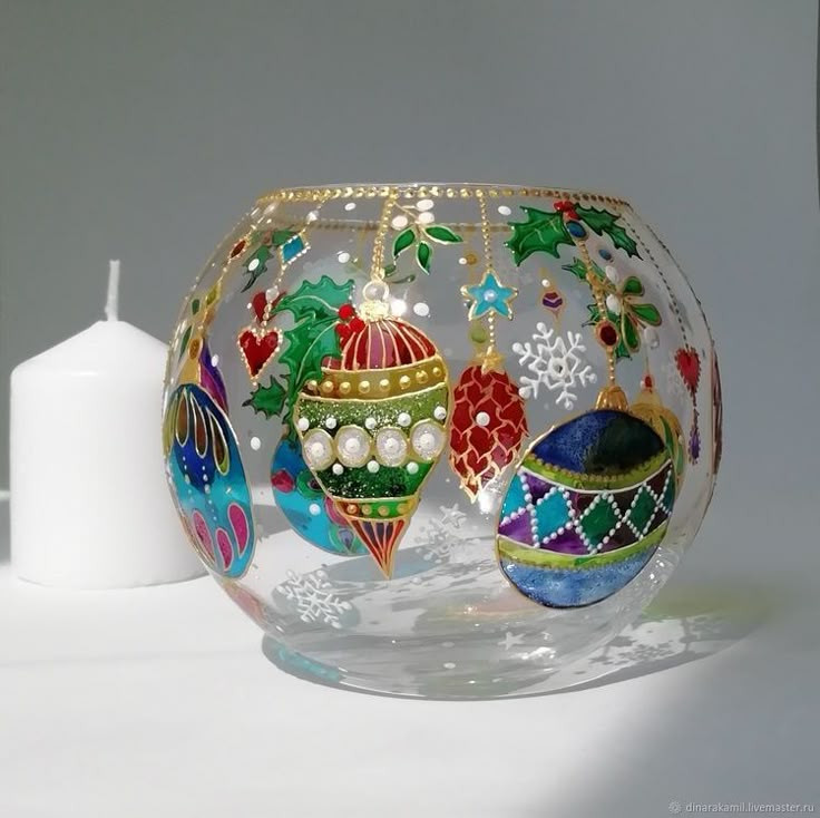 Kerstworkshop waxinelichtje beschilderen - Foto