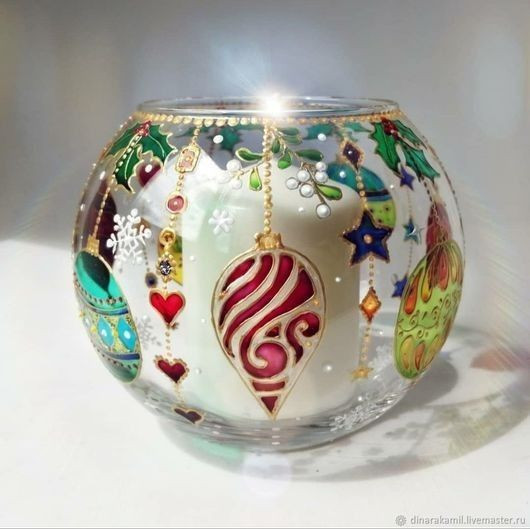 Kerstworkshop waxinelichtje beschilderen - Foto